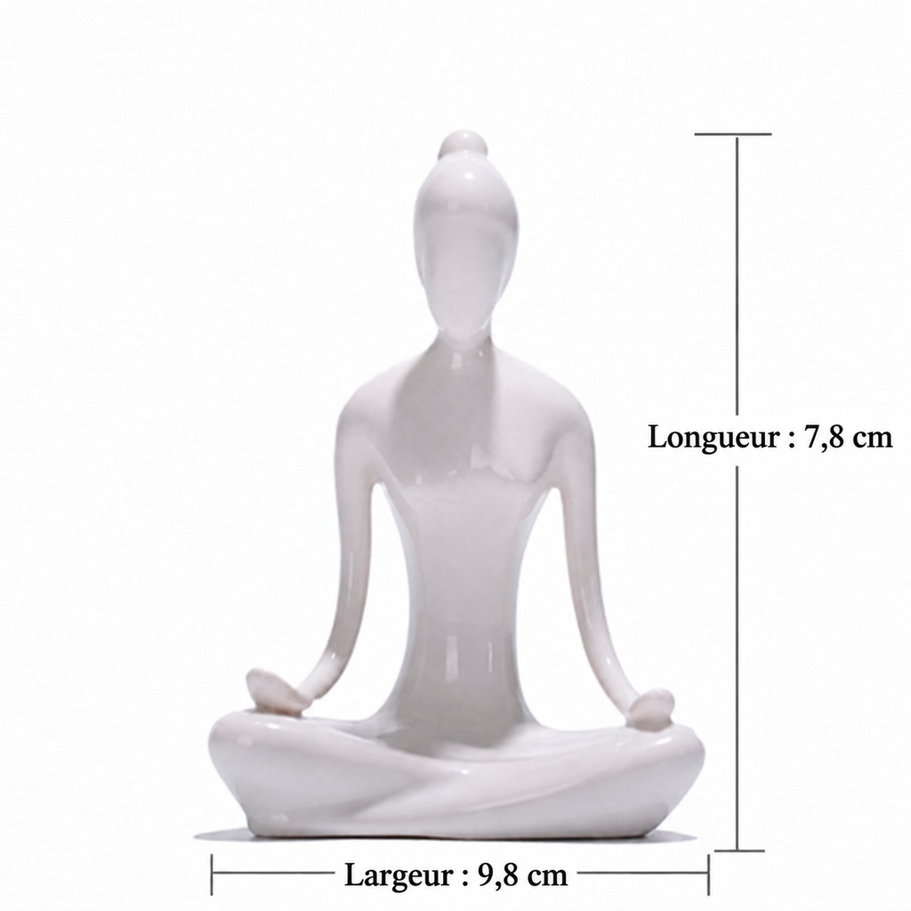 Figurine yoga en céramique, modèle 8, dimensions en centimètres