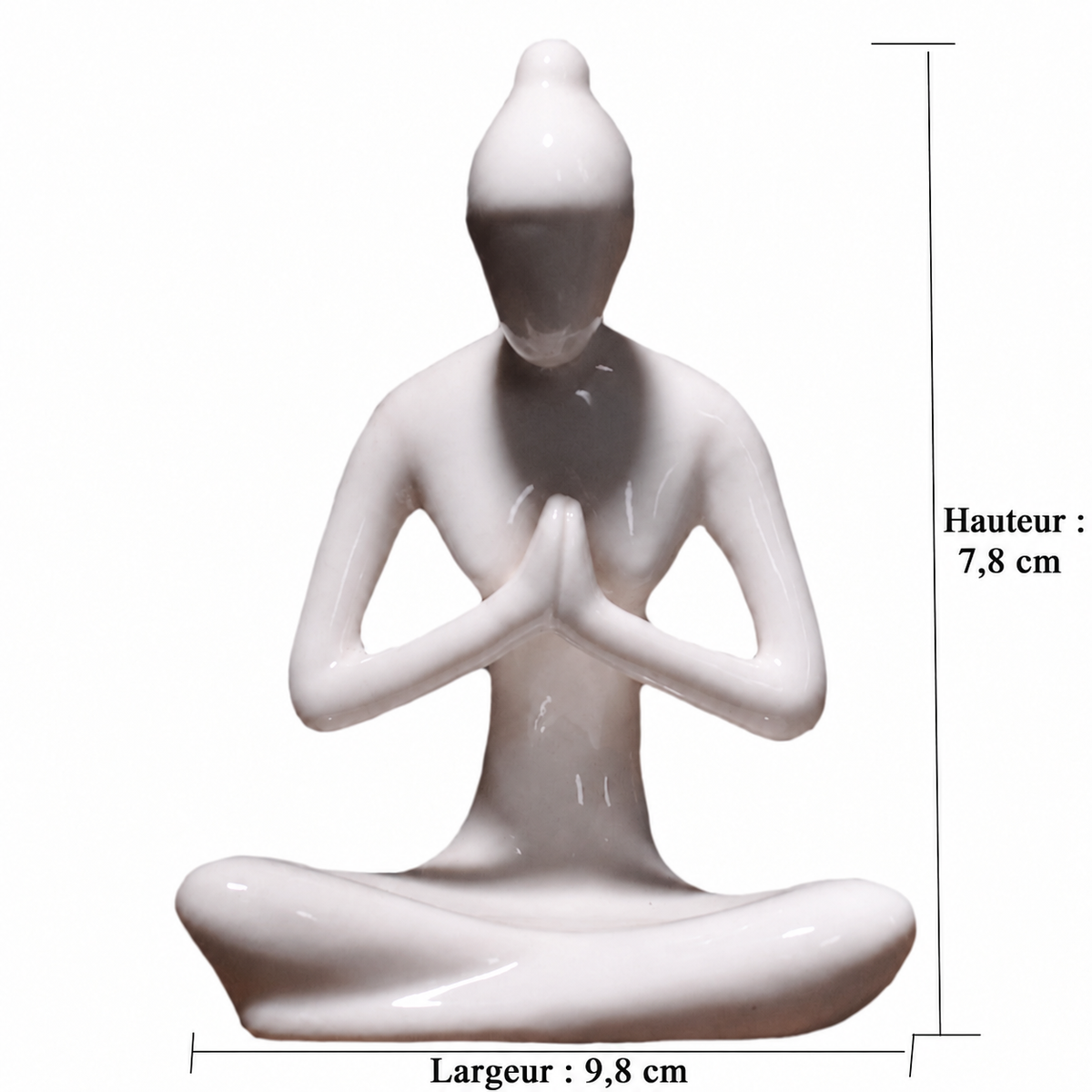 Figurine yoga en céramique, modèle 9, dimensions en centimètres