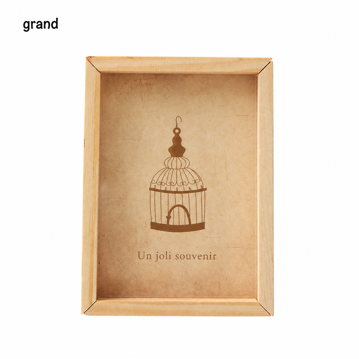 Cadre photo vintage en bois naturel, disponible en 3 tailles — version française