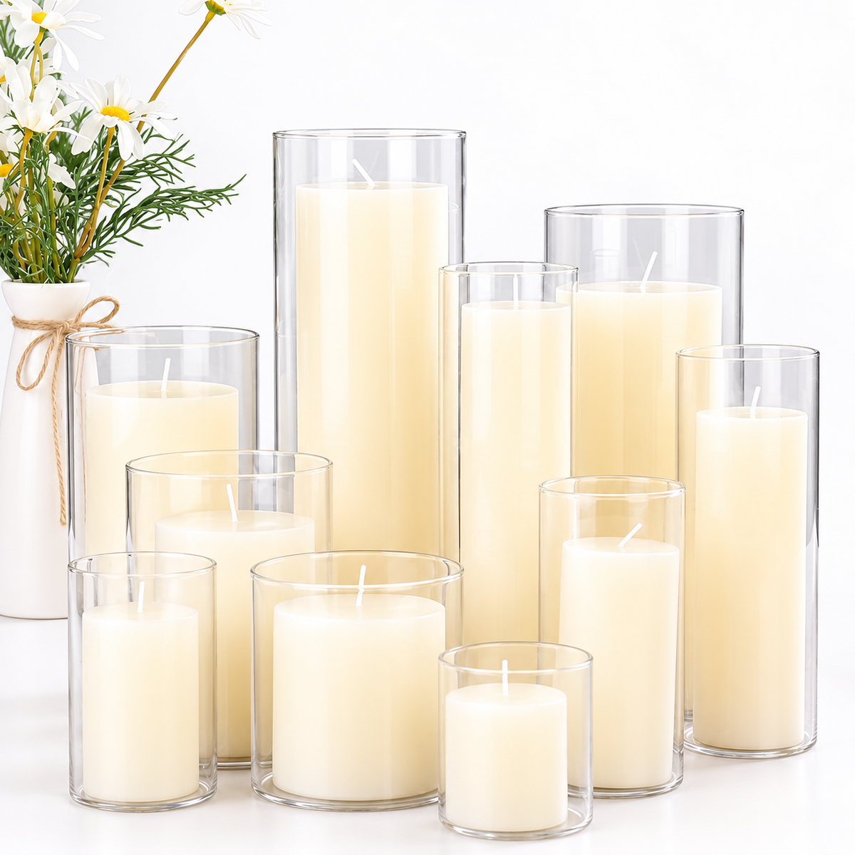 Bougeoir en verre transparent – 3 tailles pour une ambiance cosy — version française