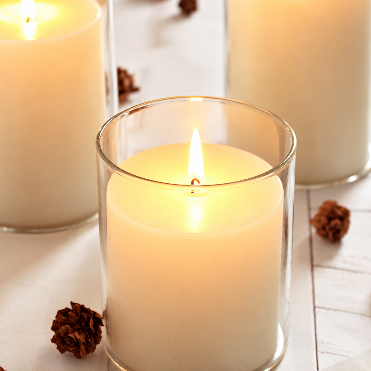Bougeoir en verre transparent – 3 tailles pour une ambiance cosy — version française