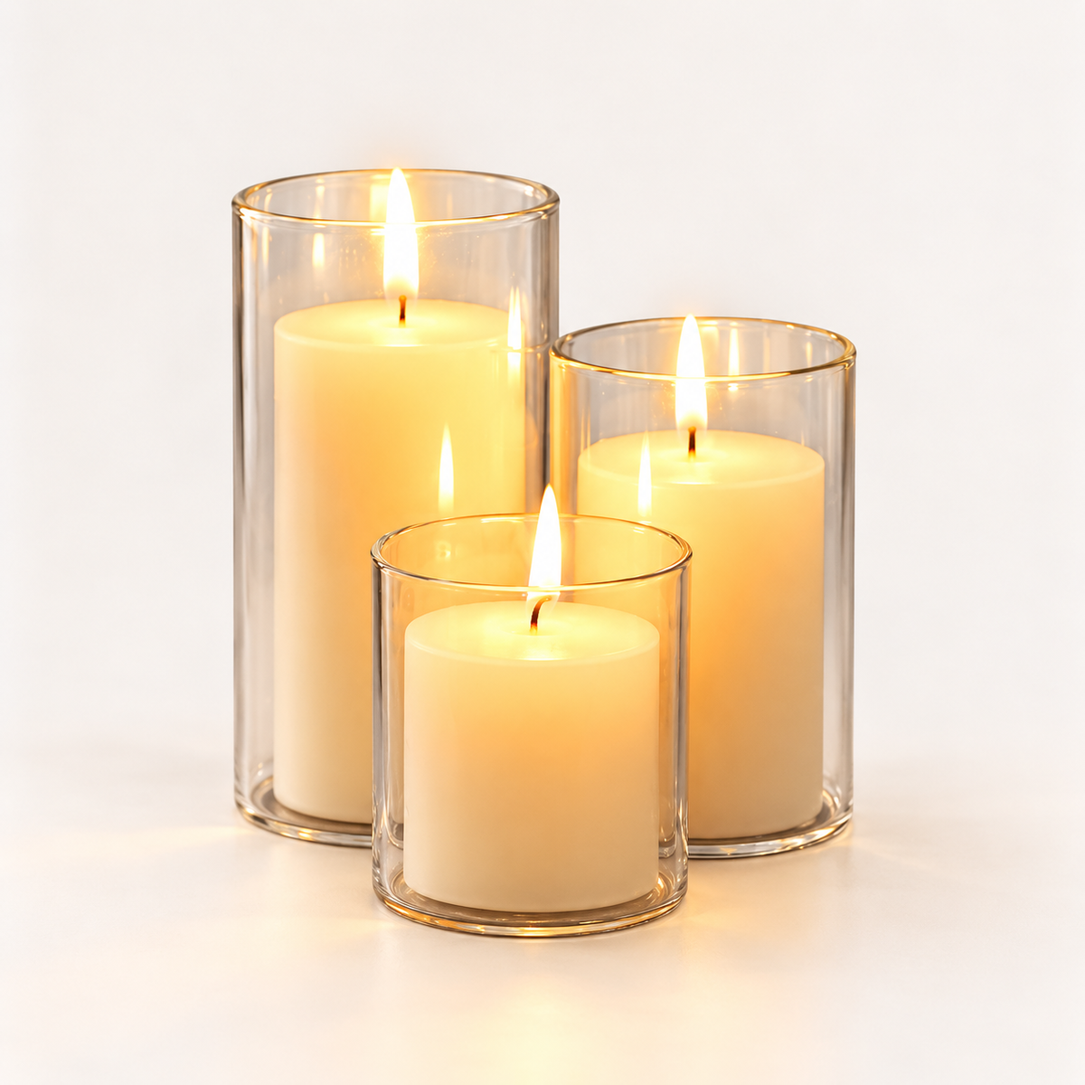 Bougeoir en verre transparent – 3 tailles pour une ambiance cosy — version française