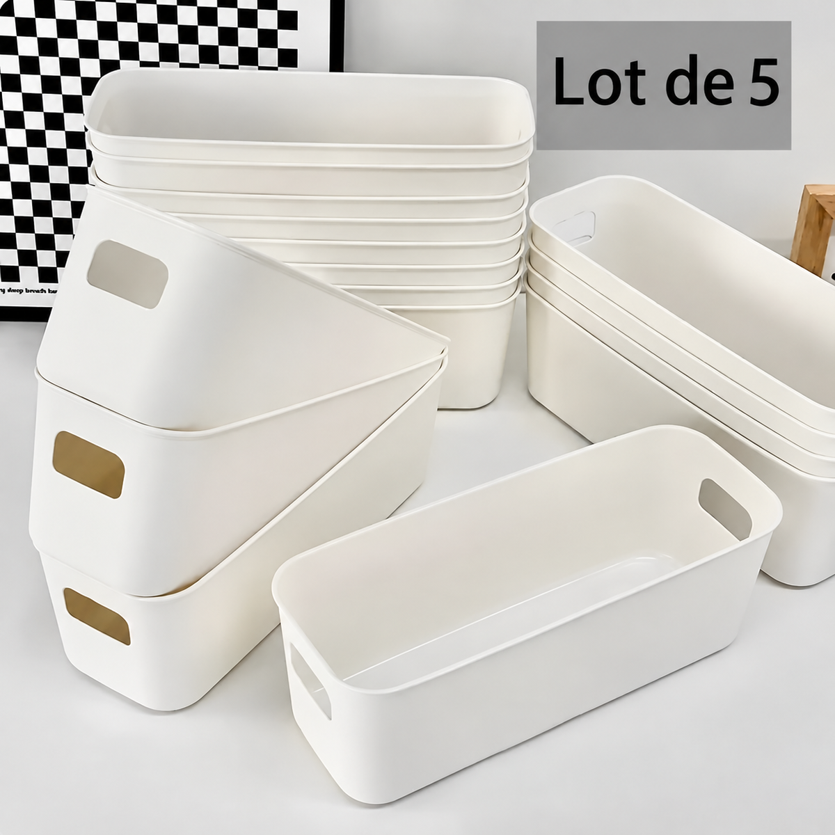 Lot de 10 boîtes de rangement multifonctions — image 4, version française