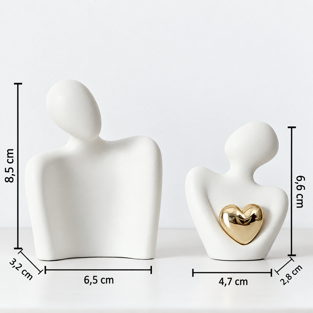 Statuette décorative couple enlacé, ornement romantique pour chambre, idée cadeau Saint-Valentin — image corrigée en français