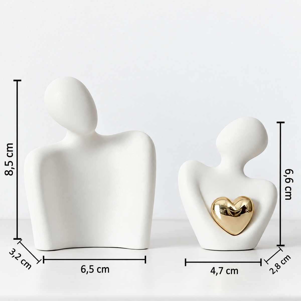 Statuette décorative couple enlacé, ornement romantique pour chambre, idée cadeau Saint-Valentin — image corrigée en français