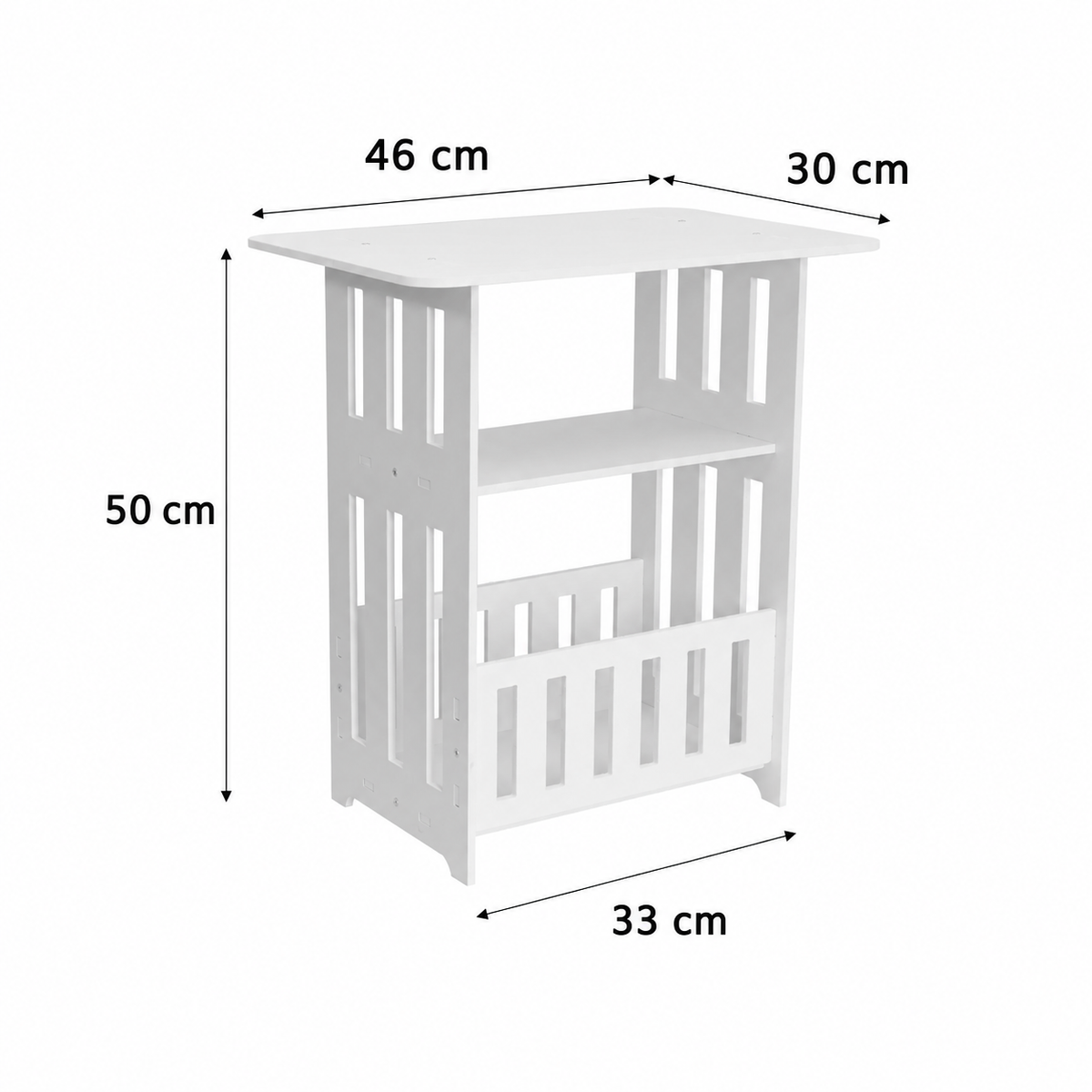 Table de Chevet Style Nordique Minimaliste avec Étagère – 1 ou 2 Niveaux — visuel 2 en français
