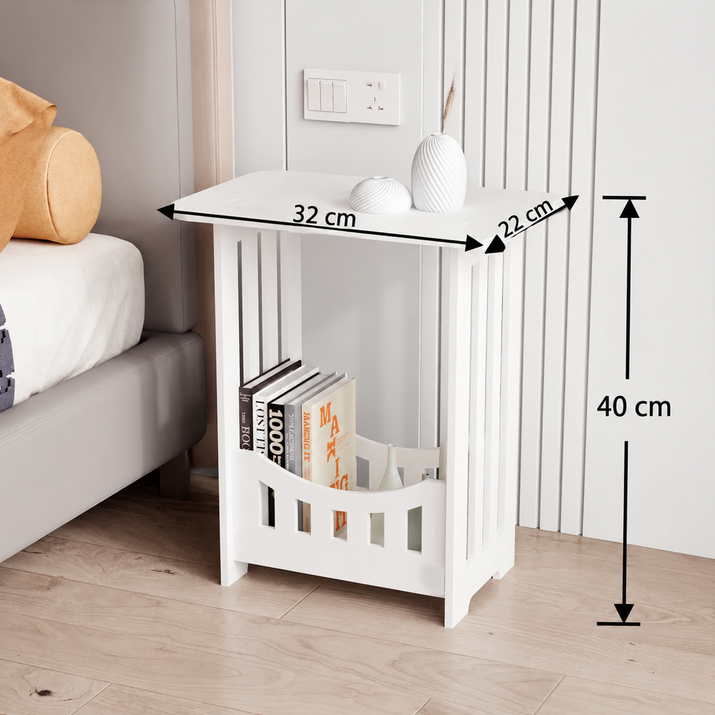 Table de Chevet Style Nordique Minimaliste avec Étagère – 1 ou 2 Niveaux — visuel 4 en français