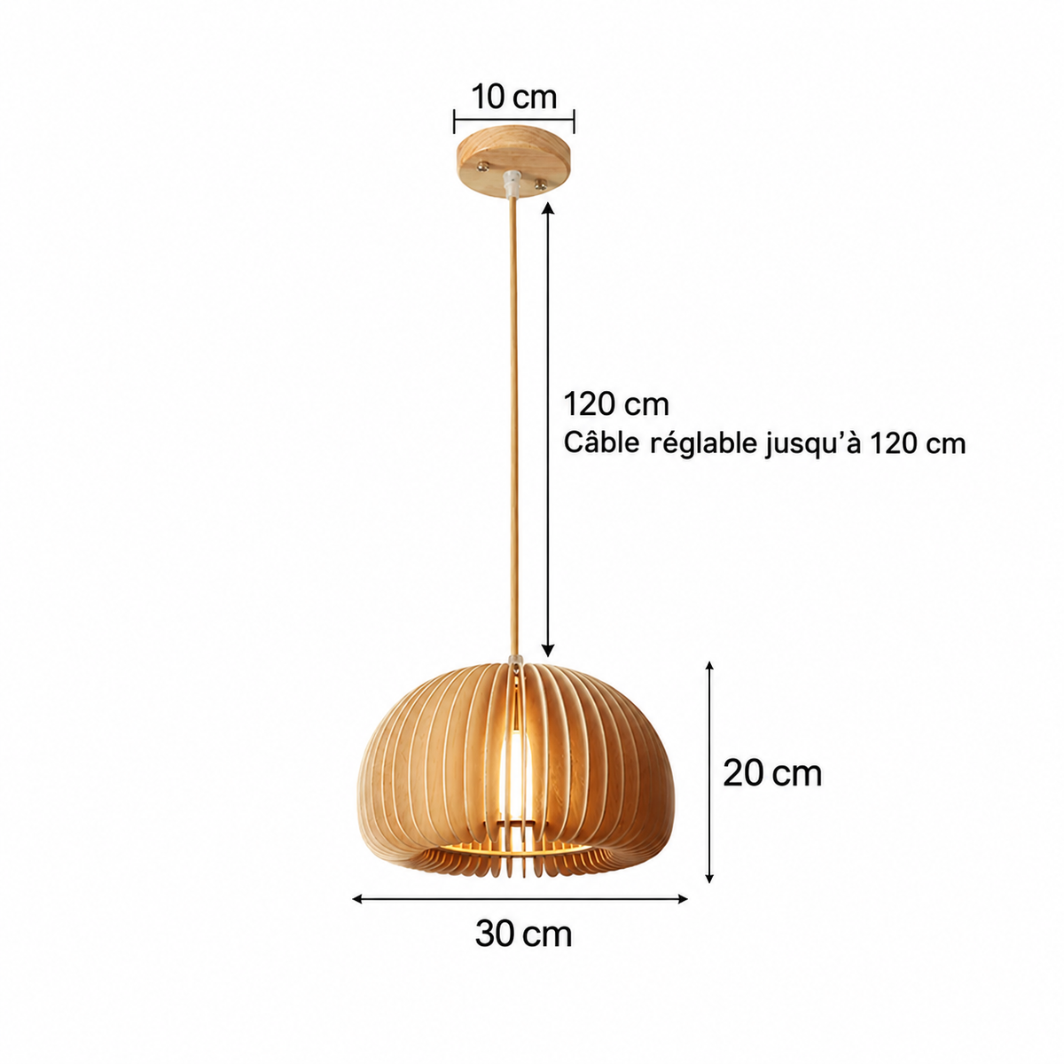 Suspension en rotin et bambou tressé main, lustre chandelier artisanal pour salon et chambre — image 11, version française