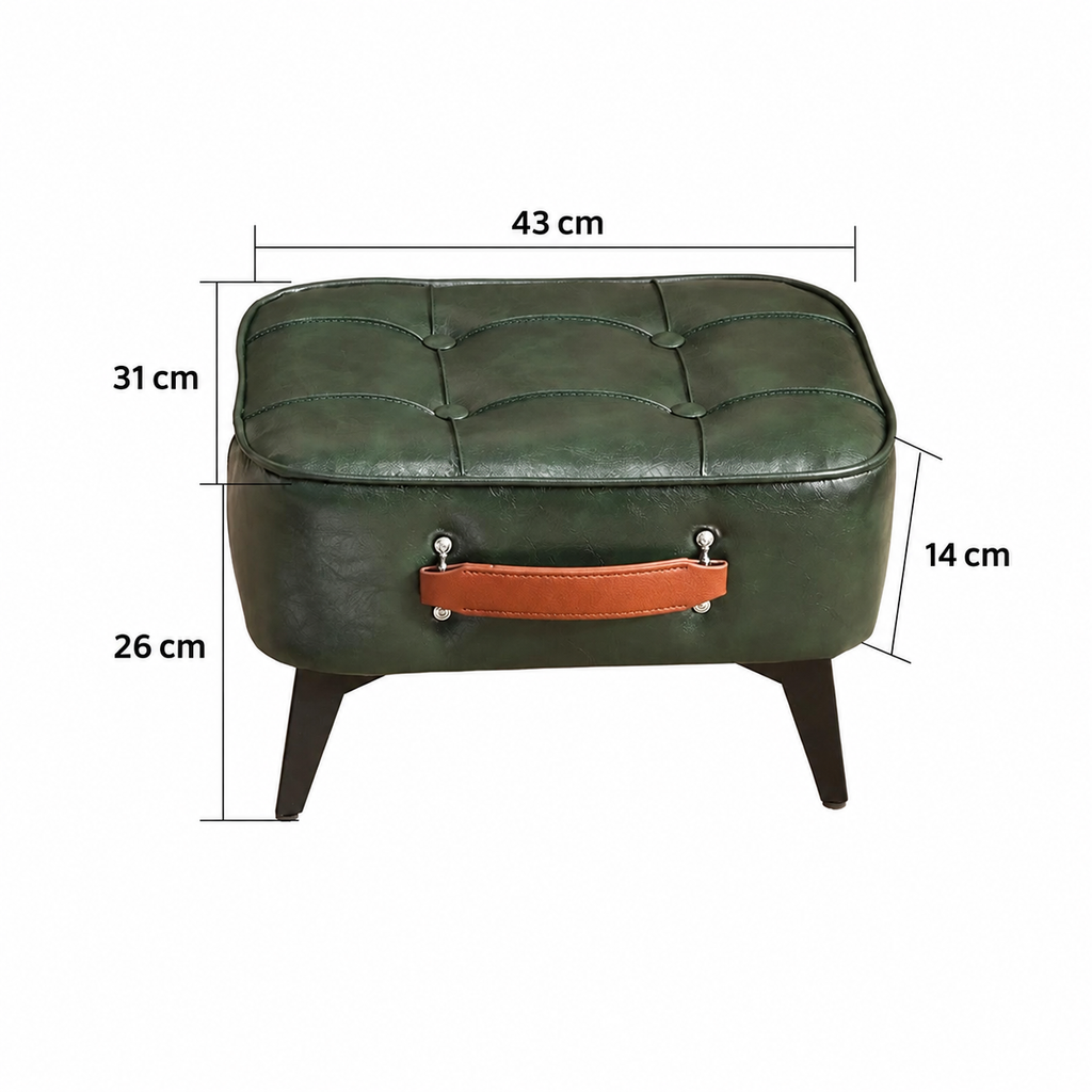 Tabouret rembourré, dimensions en centimètres