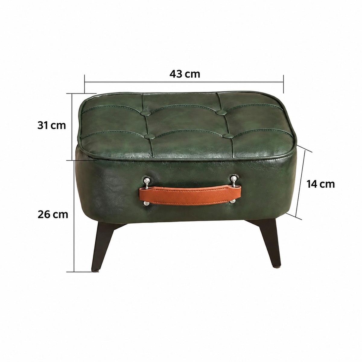 Tabouret rembourré, dimensions en centimètres